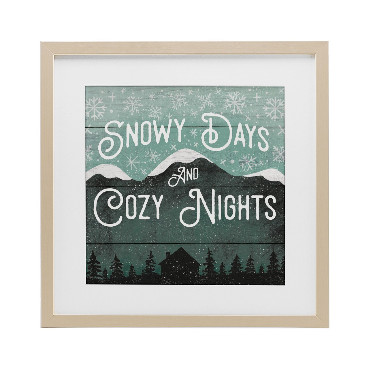 Stupell Industries Snowy Days And Cozy Nights Framed Print Under Glass, design by Jilly Jack Designs